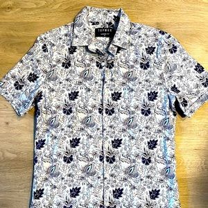 Topman Floral All Over Short Sleeve Shirt